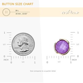 Craftisum Beveled Cut Purple Glass Gap Edges Sewing Shank Buttons 20 Pcs - 18mm, 23/32"