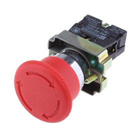 COMOK 22mm NC Red Mushroom Emergency Stop Latching Rotary Self-Locking Push-Button Switch 600V 10A ZB2-BE102C