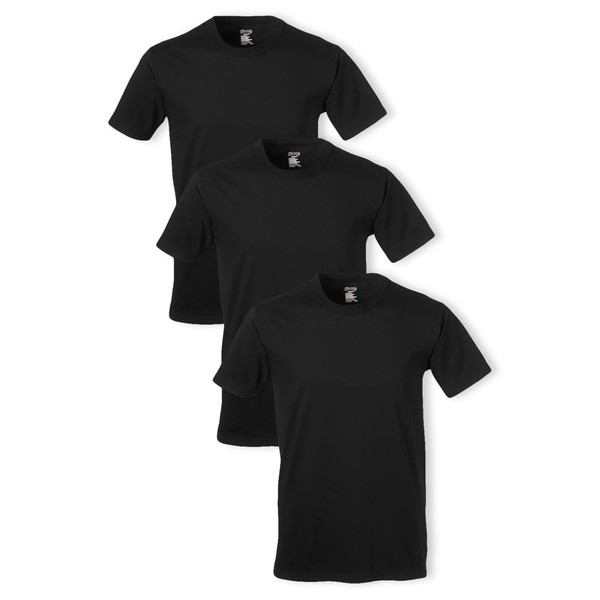 Soffe Mens 3 Pack 4.3 Oz Cotton Military Tee, Black,