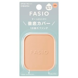 Fascio Hitonuri Cover, Durable Foundation, 205, Light Pink Ochre, 0.3 oz (10 g), SPF20 PA+++ Waterproof Powder Foundation Powder, High Cover, Anti-Crumble and Anti-Shine