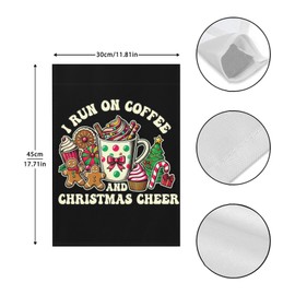 I Run On Coffee And Christmas Cheer Outdoor Flags One Size Art House Flags For Yard Garden Flag