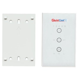 Quietcool Whole House Fan Wireless Control Kit - No Hard Wiring Required for Wall Switch - Three Speed Capable - 1/2/4/8/12 Hour Countdown Timer - Up to 100ft Range - Batteries Included (Glass)