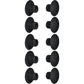 cyclingcolors 10x Cover Caps Plastic Blind Hole Plugs Blanking Plugs Cover Furniture (Diameter 5 mm (10 mm) Black RAL 9005
