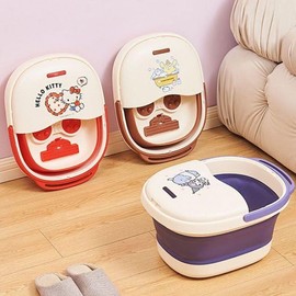 Collapsible Foot Bath with Handle and Acupressure Points, 1pc Foot Massage Kuromi