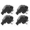 4pcs 3 Pin Plug to IEC 320 C5 Power Adapter