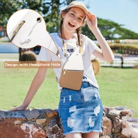 Small Crossbody Sling Bag Purse - Fashion Fanny Pack Vegan Leather Cross Body Chest Backpack Anti Theft Belt Bags Waist Packs with Guitar Strap Pink Side Purses for Women Men for Travel Sport Camping