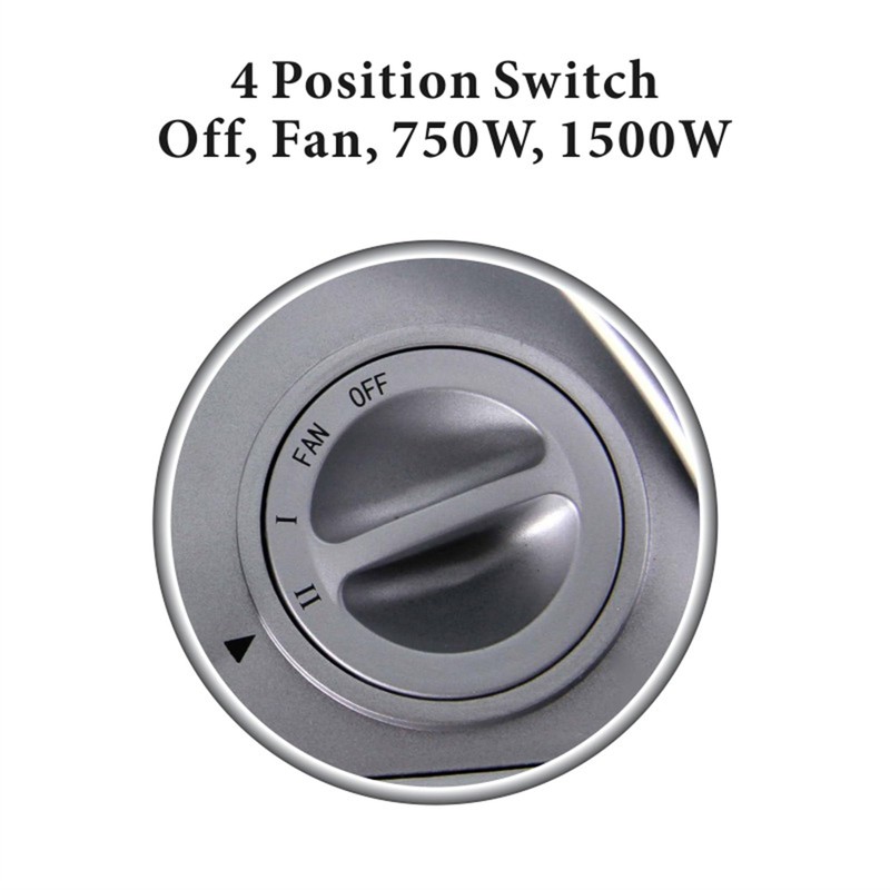 Optimus H-7247 1500-Watt Portable Oscillating Ceramic Heater, Silver (93578897M)