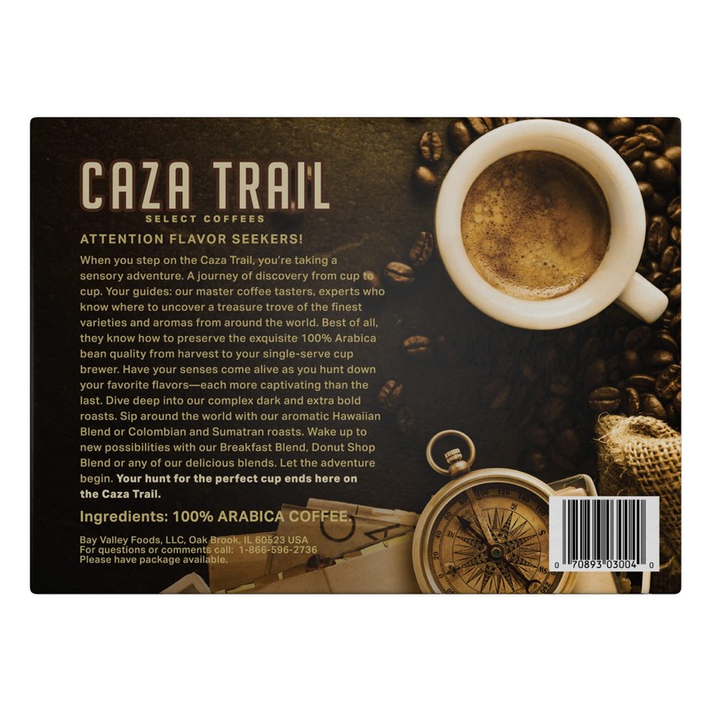 Caza Trail Coffee Pods, Donut Shop Blend, Single Serve 100