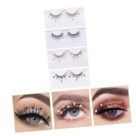 FOMIYES Glitter Butterfly Lash Kit 4 Pairs False Lashes for Women Alluring Look for Occasion