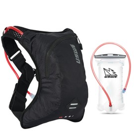 USWE Outlander XC 4L Hydration Pack, Running, Hiking Hydration Backpack with Water Bladder (1.5L/50oz) , Hydropack for Men and Women, Backpack Gear and Equipment for Cycling, MTB (Black, 4L)