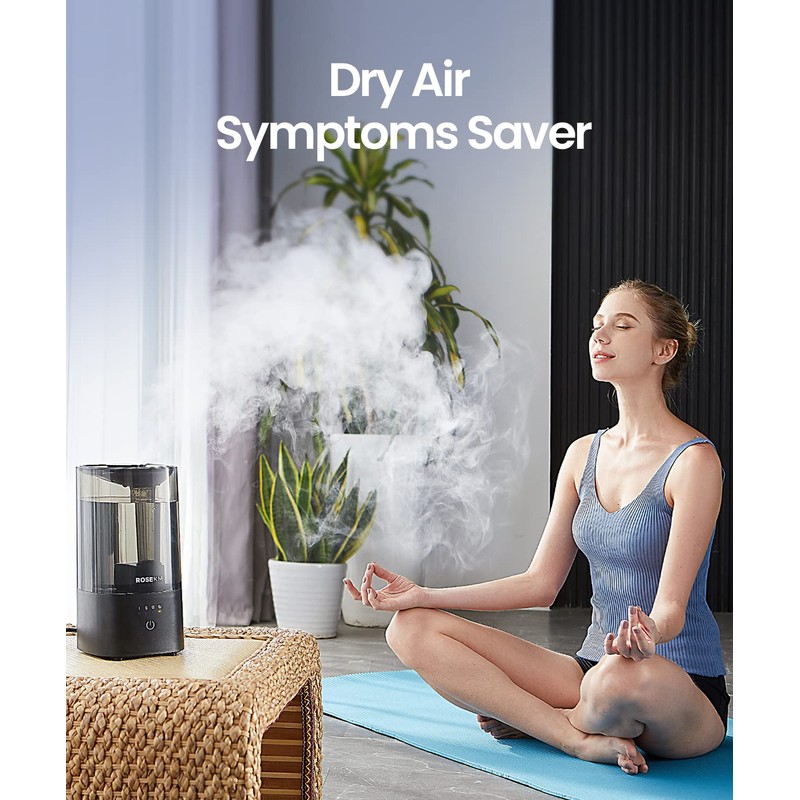 ROSEKM Humidifiers for Bedroom, 2.0L Cool Mist Humidifier for Home
