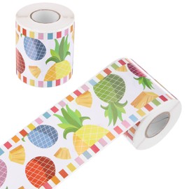 QUARKZMAN 66ft Summer Beach Pin Board Borders, Pineapple Straight Rolled Border Decoration for Classroom Desk Window Wall Decoration