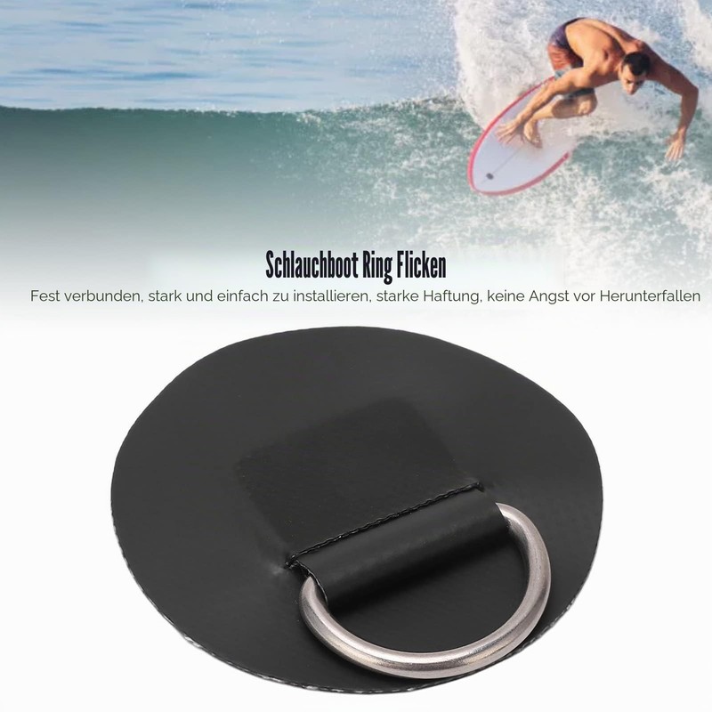 Stainless Steel D-Ring Patch Waterproof PVC Patch 6.5cm Diameter