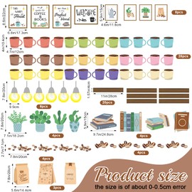 Mooliwe 89pcs Welcome Coffee Bulletin Board Set Welcome Classroom Decorations Latte Themed Paper Cutouts for Back to School Chalkboard Classroom Nursery Wall Door Teacher Supplies
