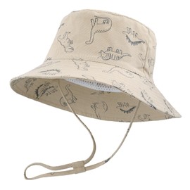 RAOEXI Baby Sun Protection Hat UPF50+ Toddler Girls Summer Bucket Boys Beach Hats Wide Brim Kids Play Hat Cap Outdoor (20.47''(2-4 Years), Khaki)