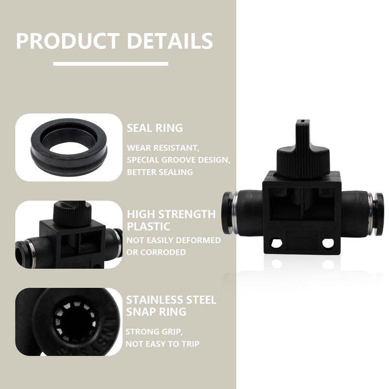 Bwintech 2 Pcs 6mm Tubing OD Air Flow Control Ball