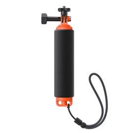 Insta360 Floating Hand Grip Buoyancy Mount with Non-Slip Handle for Insta360 Ace, Ace Pro, Ace Pro 2, GO 3, GO 3S, GO Ultra, X2, X3, X4, X5 Action Cameras, Black & Orange