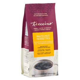 Teeccino Chicory Coffee Alternative – Hazelnut – Ground Herbal Coffee That’s Prebiotic, Caffeine Free & Acid Free, Medium Roast, 300g