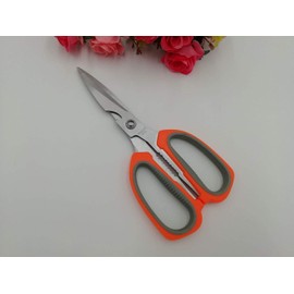 Accod Kitchen Scissors Stainless Steel Multi-Function Kitchen Scissors Household Strong Scissors Suitable for Vegetables Meat Fish Nuts, Etc. (Orange)