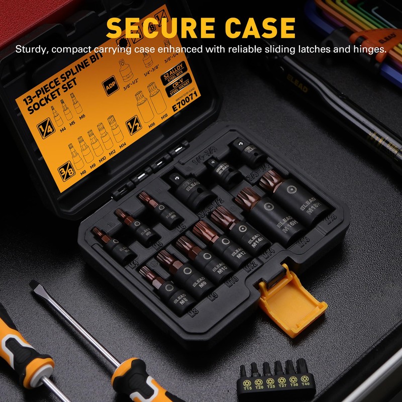 13-Piece XZN Triple Square Spline Bit Impact Socket Set -