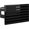 5"x3" American Black Flag Metal Hitch Cover (Fits 2.5" Receiver,