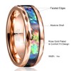 Vakki Abalone Shell Tungsten Wedding Bands with Faceted Edges 8mm