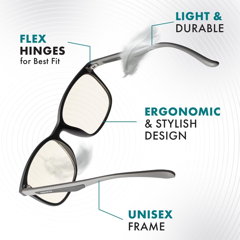 Prospek Mens Blue Light Glasses,CARBON - High Optical Quality Lenses