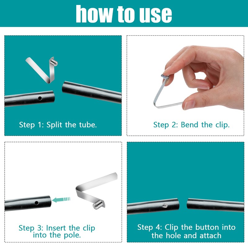 Sliverdew 12pcs 6mm Stainless Steel Push Button Spring Clips for