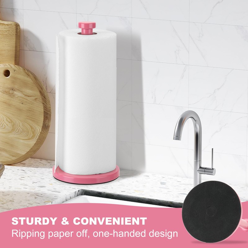 Stainless Steel Paper Towel Holder, Pink, Countertop for Kitchen &