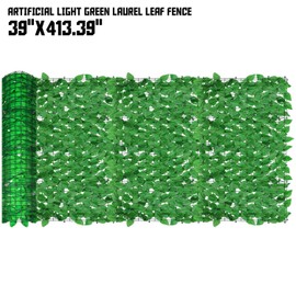 TANG by Sunshades Depot Light Green Laurel Leaf 39"X413" inch Artificial Faux Customize Size Artificial Laurel Fence Privacy Fence Screen Leaf Vine Decoration Panel