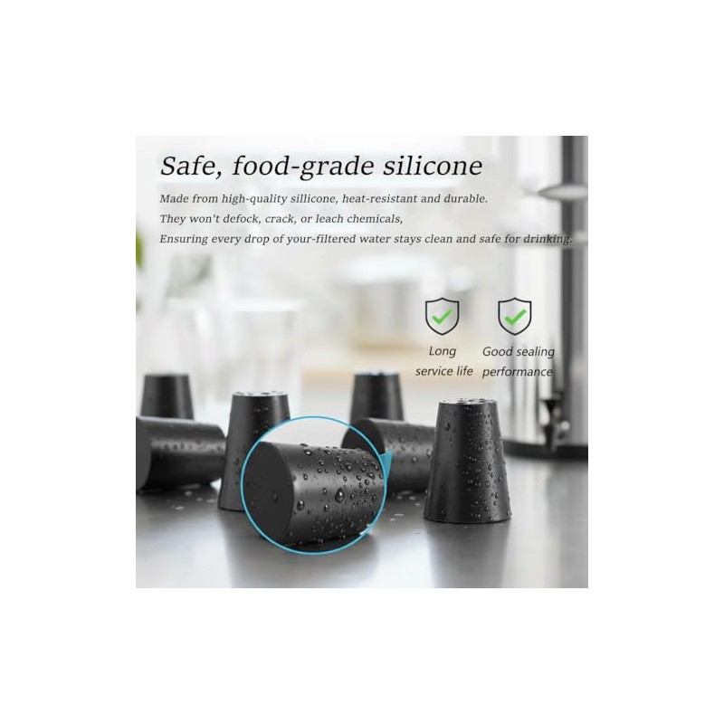 Silicone filter cartridge plugs are compatible with Berkey® water filters