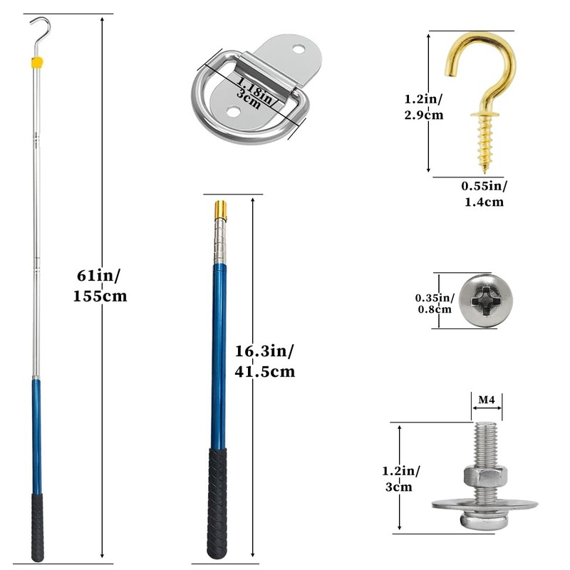 TAROTKIN Attic Ladder Door Pull Down Hook Cord Stair System