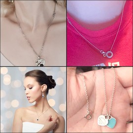 3 Pieces 925 Sterling Silver Necklace Extenders Necklace Extension Chain ​for Women Plated Extender Chain for Jewelry Making Durable Bracelet Chain Dainty Removable Anklet Chain (2 3 4 inch)