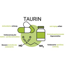 TAURINE * Guaranteed purity exceeding 99% * 500 mg/120 vegetable capsules * Revitalises body and mind * Certified quality * 100% satisfied or your money back * Manufactured in FRANCE