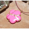 Kintsugi 20mm Pink Howlite Broken Sakura Blossom Mended with 23k