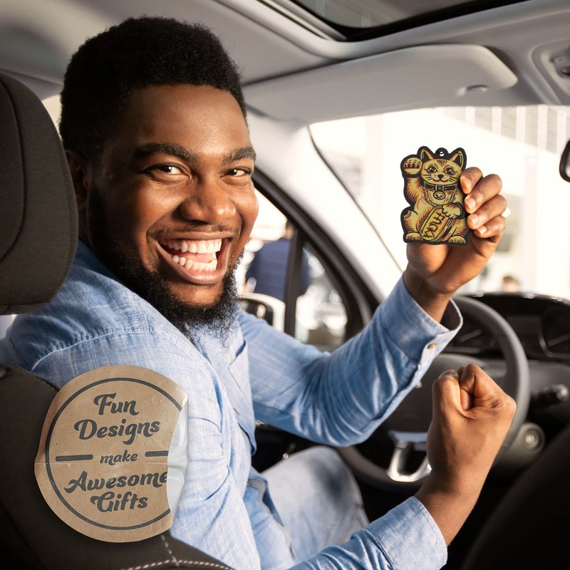 Lucky Cat Car Air Freshener 3 Pack Scented with Essential