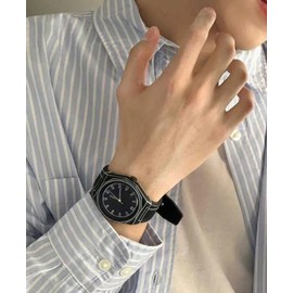 BESTKANG Creative Sketch Watch Anime Series Watch Fashion Simple Analog Quartz Silicone Strap Unisex Watch (Black)