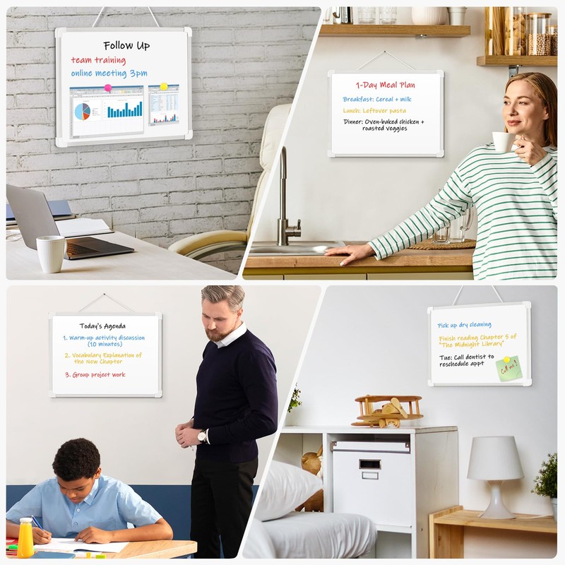 AMUSIGHT Double-Sided White Board, 16" x 12" Dry Erase Board