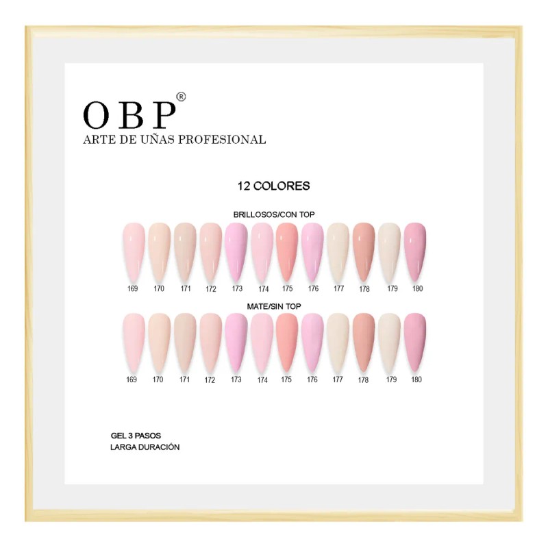 Obp Gama De 12 Colores Gel Esmalte Semi Permanente