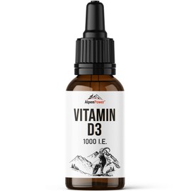 Alpenpower AlpenPower Vitamin D3 50 ml (1700 Tropfen) I 1000 I.E. pro Tropfen I Hohe Bioverfgbarkeit I MCT-?l aus Kokosnuss I Hochdosiert, in Deutschland hergstellt