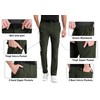 clothin Men's Elastic-Waist Travel Pant Stretchy Lightweight Pant Multi-Pockets Quick