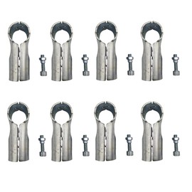 8 Pcs T Clamps Pipe Connector, End Rail T Clamp,Metal Clamp Fittings,1" O.D. 25.4 mm,Galvanized Steel Chain Link Fence, Bolts and Nuts Included