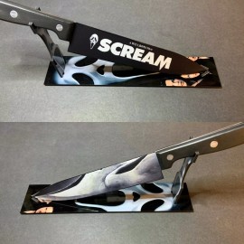Scream Ghost Face Kitchen Knife With Laser Engraved Stand