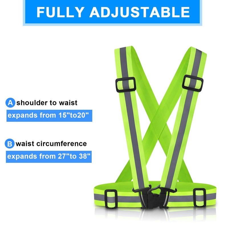 SAWNZC Reflective Vest Running Gear 2Pack, Adjustable Safety Vest Outdoor