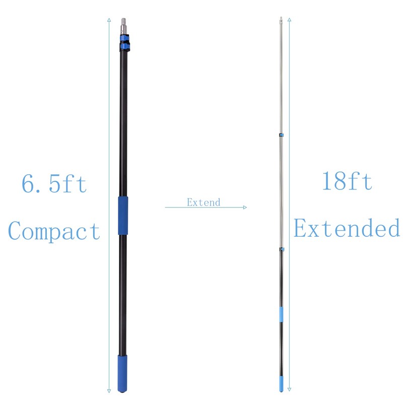 APMOLAR Screw on Cobweb Duster Brush Head(18Ft Pole & Cobweb
