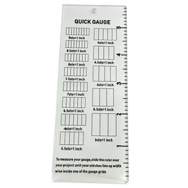 Quick Gauge Ruler Knitting and Crochet Gauge Tool Clear Acrylic Stitch and Row Gauge Ruler Compact Knitting Gauge Measuring Tool for Yarn Crochet and Knitting Projects (1)