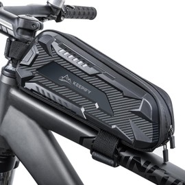 Ultra Supportive Bicycle Bag Frame, Waterproof Bicycle Frame Bag, Self-Closing Top Tube Bag Bicycle with Zip, Frame Bag for Road Bikes, Mountain Bikes and Gravel Bikes, Black
