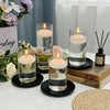 4 Pack 3.9in Iron Plate Candle Holder, Black