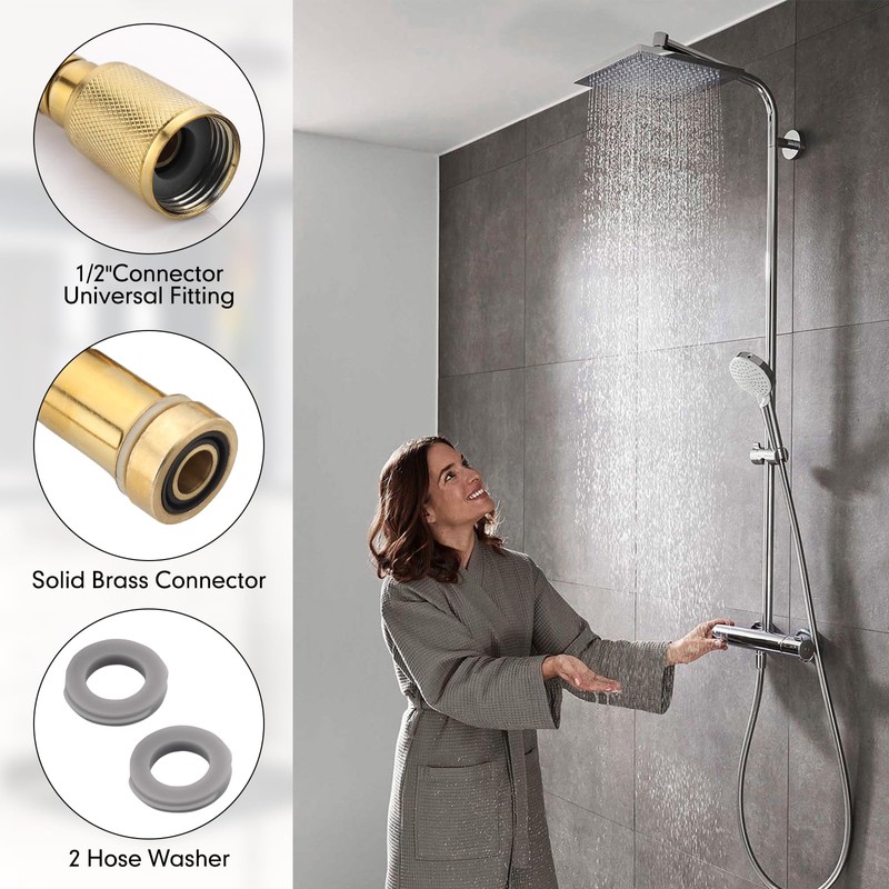 PureHaven 59" Metal Longlife Shower Hose, Gold, Suitable for GROHE