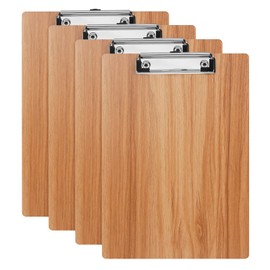 JIDHUHI A4 Wooden Clipboard, Cherry Writing Board, Wall Mounted, Fashionable, Sketch Drawing Board, Antiqued, Office, Studying, Painting, Writing, Set of 4 (Cherry Wood, 4 Pieces)